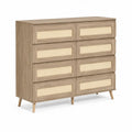 Cassettiera in Legno e Tessuto a 8 Cassetti