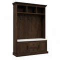 Mobile ingresso in legno con panca e ganci 200x150x40 cm