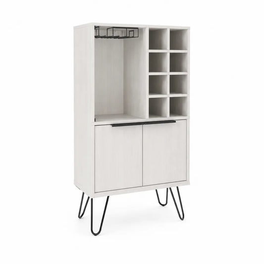 Mobile Bar in Legno con Portabottiglie e Ante