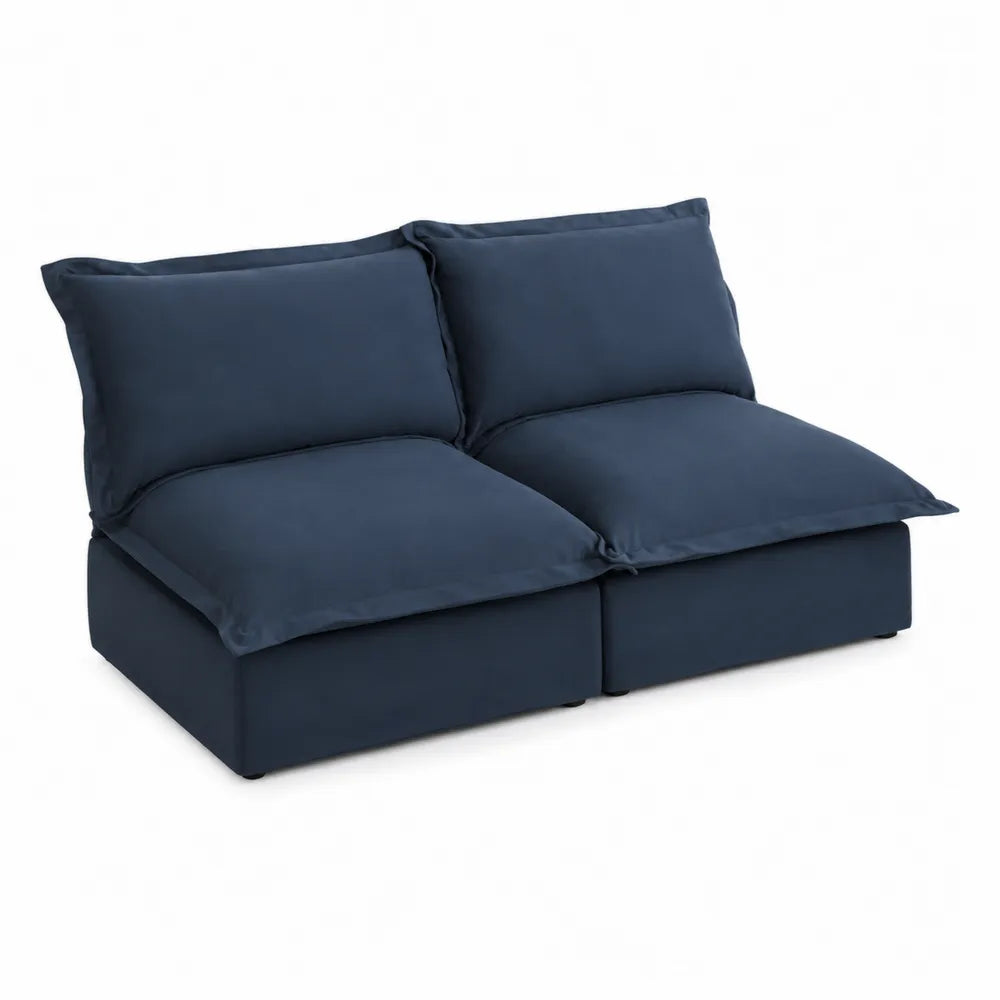 Divano modulare tessuto poliestere Blu Scuro 160x80x90 cm